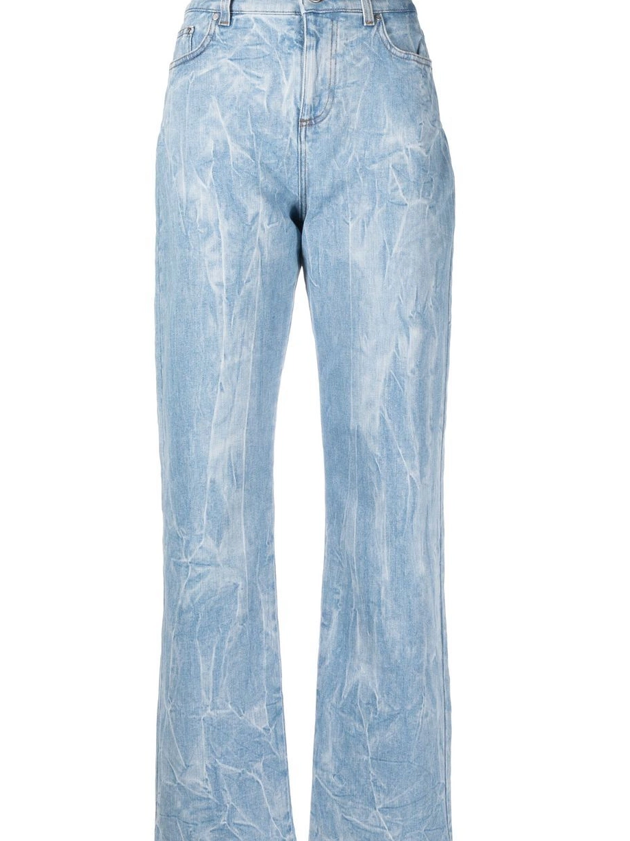 Cheap Stella Women McCartney straight-leg crinkle-effect jeans 0804